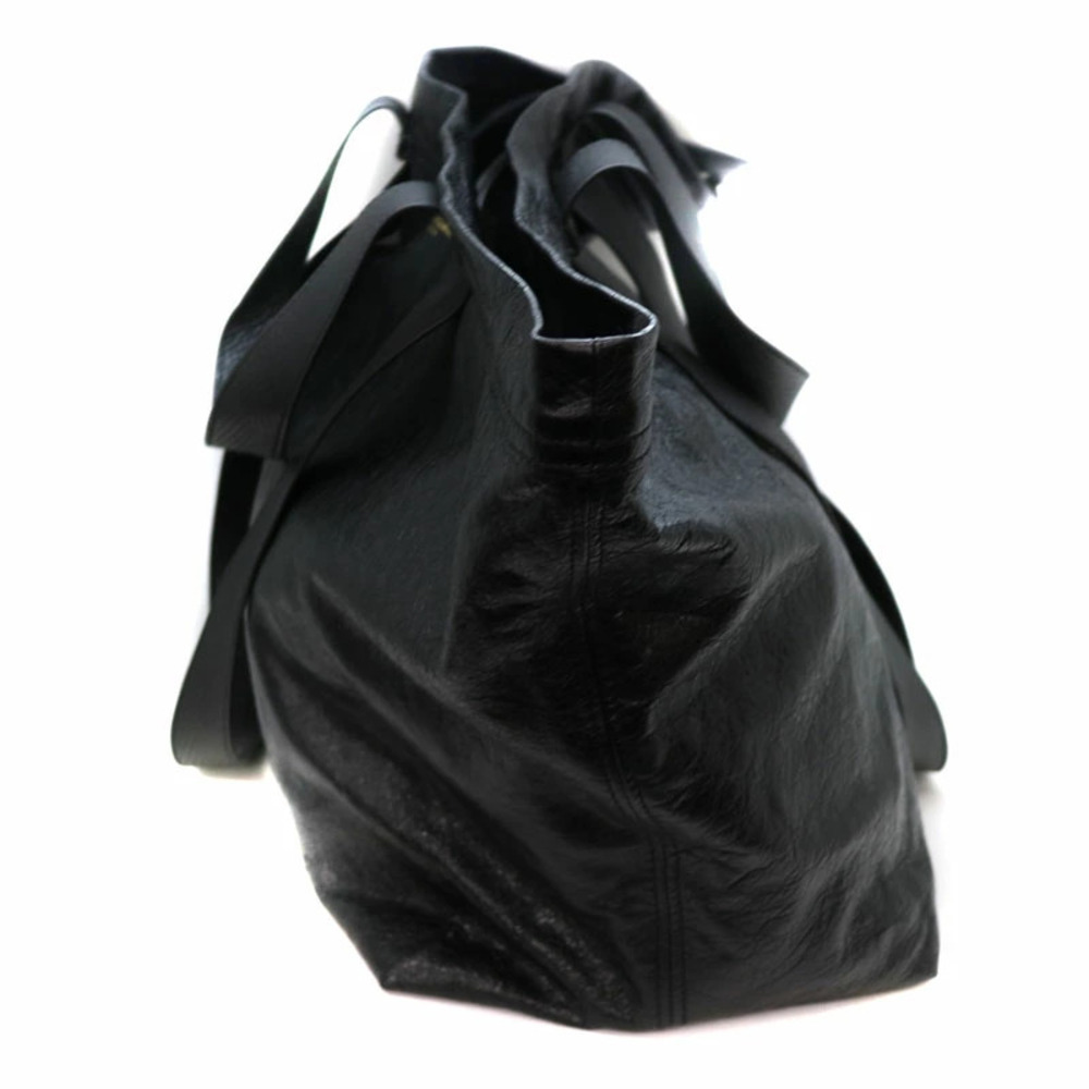 BALENCIAGA Carry Shopper Arena Bag Tote Handbag Leather Black - Picture 4 of 6